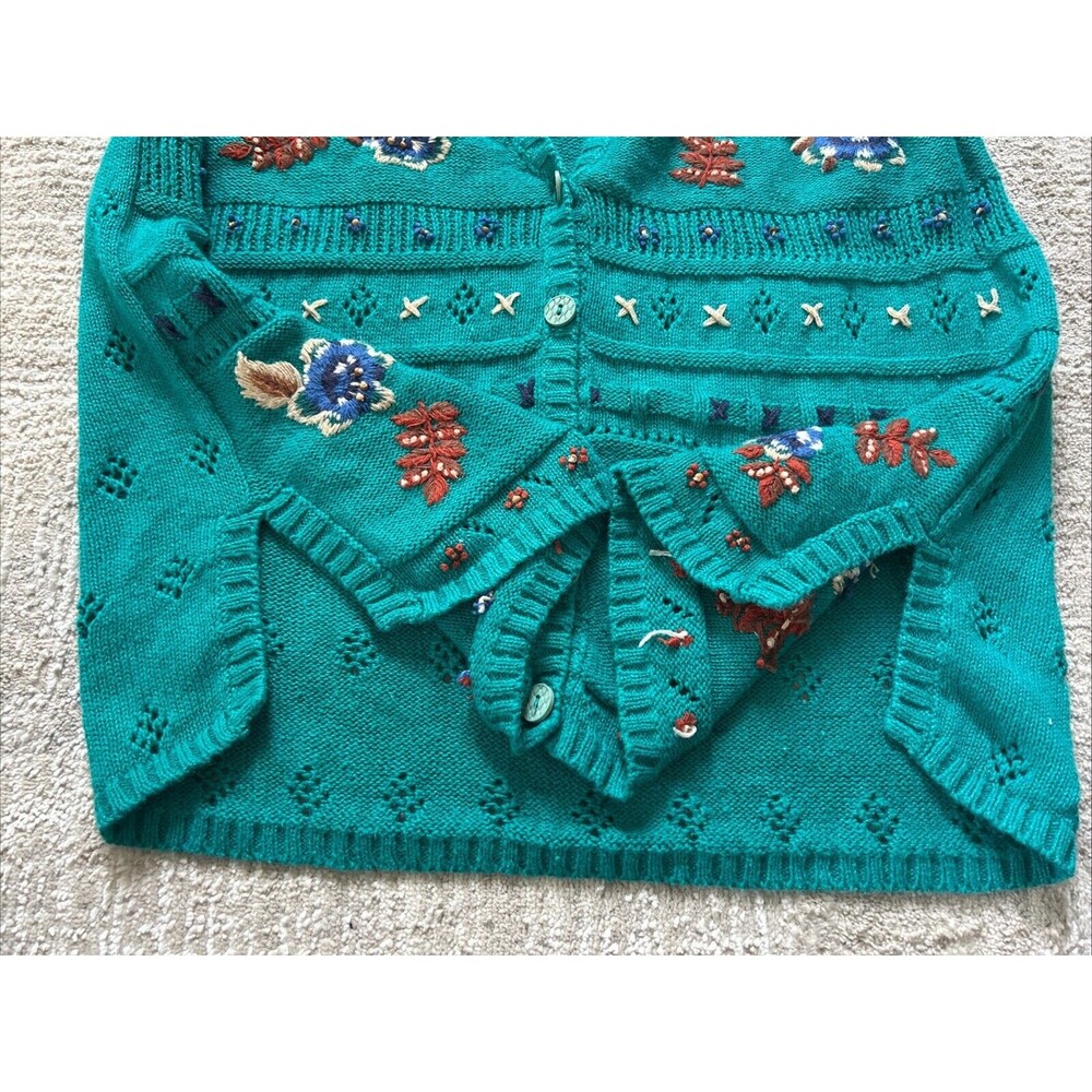 Jantzen Teal Embroidered Knit Vest - Picture 8 of 9